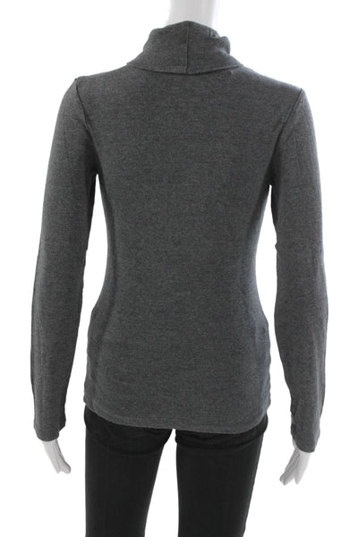 Splendid Womens Gray Pima Cotton Turtleneck Long Sleeve Basic T-Shirt Size M