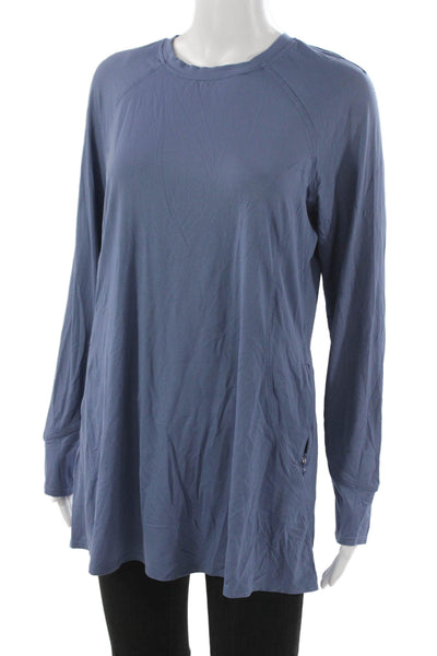 Lululemon Womens Basic Long Sleeve Crew Neck Blue Pullover Top Size 8