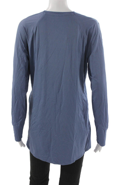 Lululemon Womens Basic Long Sleeve Crew Neck Blue Pullover Top Size 8