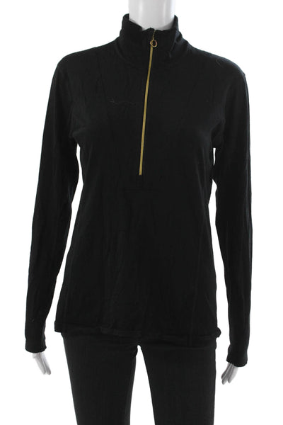 We Norwegians Women High Neck Merino Wool Pullover Black Long Sleeve Size L