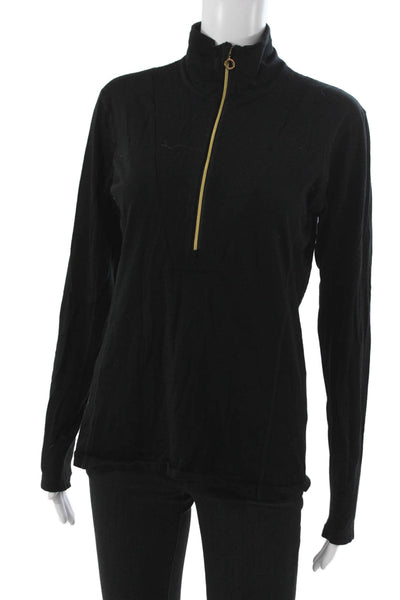 We Norwegians Women High Neck Merino Wool Pullover Black Long Sleeve Size L