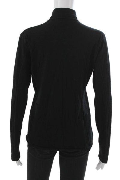 We Norwegians Women High Neck Merino Wool Pullover Black Long Sleeve Size L