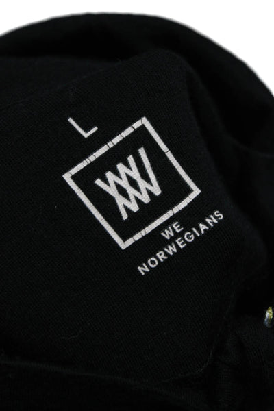 We Norwegians Women High Neck Merino Wool Pullover Black Long Sleeve Size L