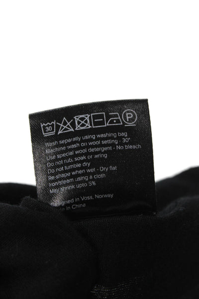We Norwegians Women High Neck Merino Wool Pullover Black Long Sleeve Size L