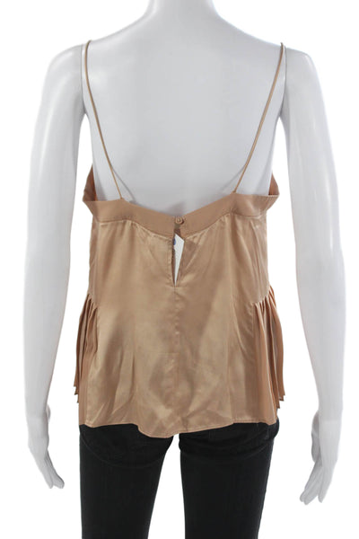 Reiss Women Beige Viscose Camisole V Neck Sleeveless Button Size 6