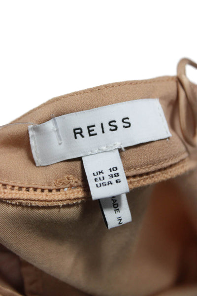 Reiss Women Beige Viscose Camisole V Neck Sleeveless Button Size 6