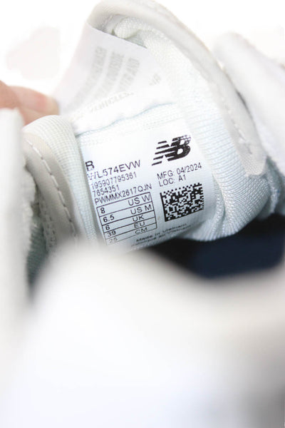 New Balance Womens Lace Up Logo Low Top Trainers Sneakers Gray White Suede 8