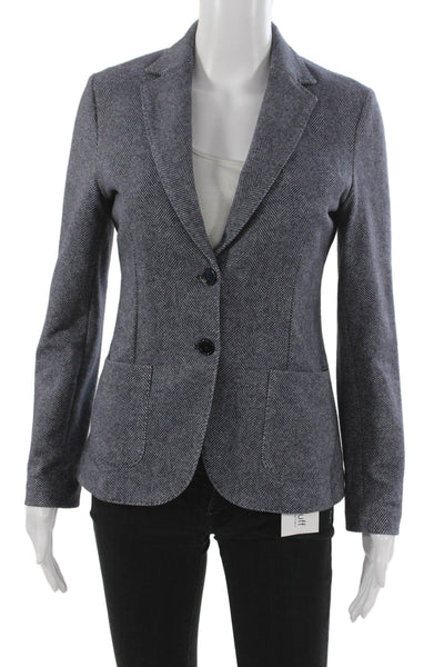Circolo Women Jacket Gray Wool Blend Herringbone Button Long Sleeve Size 40