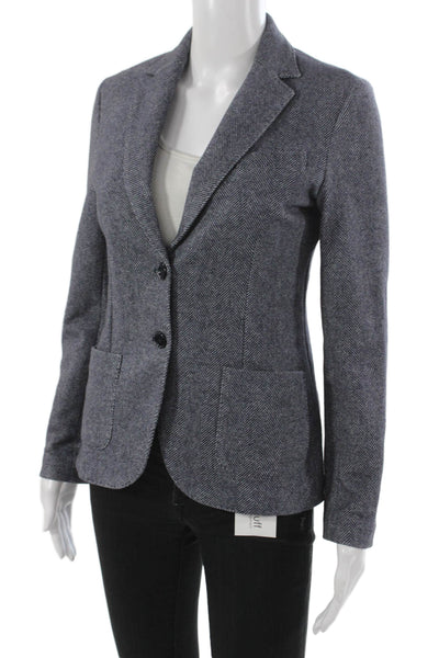 Circolo Women Jacket Gray Wool Blend Herringbone Button Long Sleeve Size 40