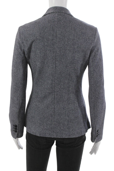 Circolo Women Jacket Gray Wool Blend Herringbone Button Long Sleeve Size 40