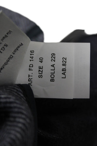 Circolo Women Jacket Gray Wool Blend Herringbone Button Long Sleeve Size 40