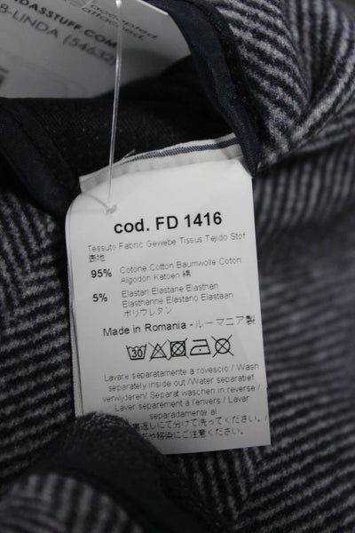 Circolo Women Jacket Gray Wool Blend Herringbone Button Long Sleeve Size 40