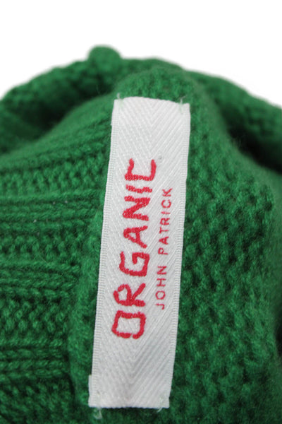 Organic John Patrick Unisex Adults Overcoat Wool Green Zip High Neck Size XS