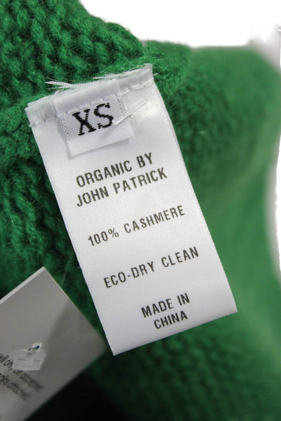 Organic John Patrick Unisex Adults Overcoat Wool Green Zip High Neck Size XS