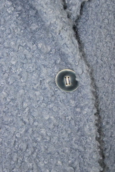 Vilagallo Women Overcoat Blue Button Polyester Long Sleeve Size 38