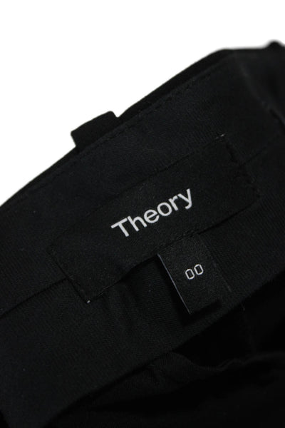Theory Unisex Adults Dress Pants Black Triacetate Polyester Zip Size 00