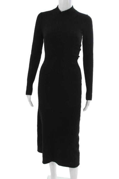Proenza Schouler Women Sweater Dress Black Knit Mock Neck Long Sleeve Size XS