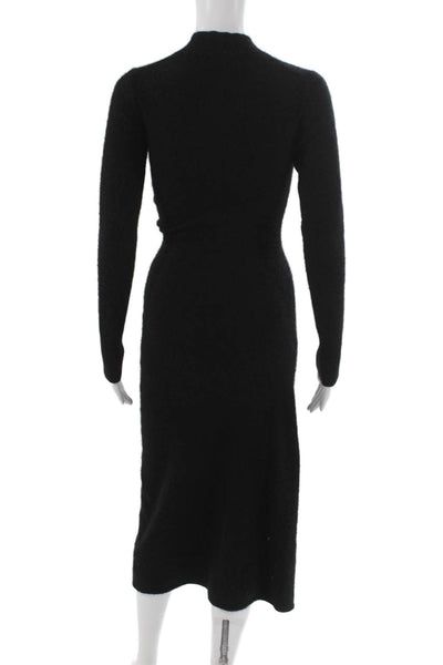 Proenza Schouler Women Sweater Dress Black Knit Mock Neck Long Sleeve Size XS