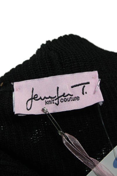 Jennifer T Womens Collared Black Cotton Blend Cardigan Long Sleeve Size XL