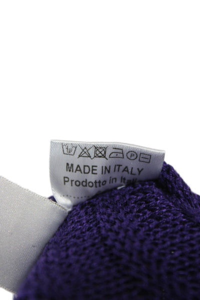 Jennifer Tyler Women Cardigan Collared Long Sleeve Purple 55% Cotton Size 12