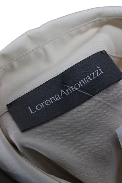 Lorena Antoniazzi Women Ivory Cotton Long Sleeve Button-Up Blouse Size 40