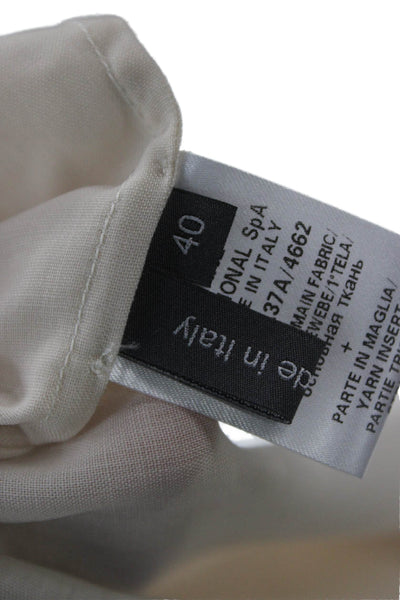 Lorena Antoniazzi Women Ivory Cotton Long Sleeve Button-Up Blouse Size 40