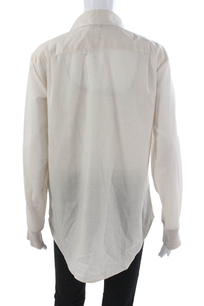 Lorena Antoniazzi Women Tunic Button-Up Collared Wool Beige Longsleeve Size 44