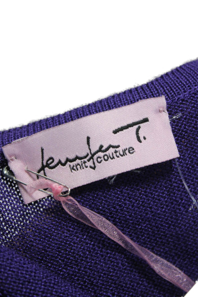 Jennifer T Womens Basic Knit Tank Purple Round Neck Sleeveless Size 50