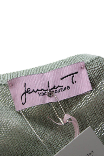 Jennifer T Women Sleeveless Basic Round Neck Green Tank Size 48