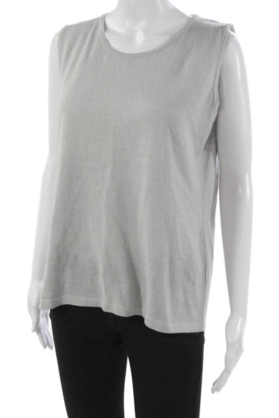 Jennifer T Womens Basic Sleeveless Tank Gray Round Neck Size 50