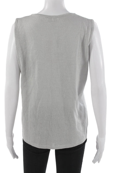 Jennifer T Womens Basic Sleeveless Tank Gray Round Neck Size 50