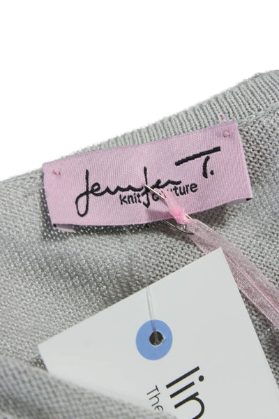 Jennifer T Womens Basic Sleeveless Tank Gray Round Neck Size 50