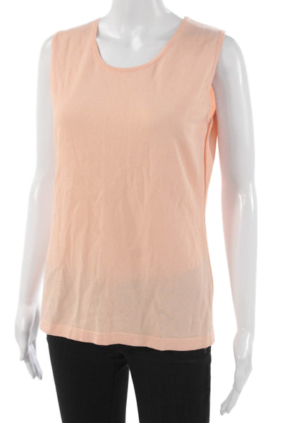 Jennifer T Womens Basic Pink Round Neck Tank Viscose Size 48