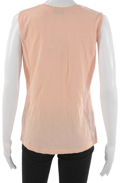 Jennifer T Womens Basic Pink Round Neck Tank Viscose Size 48