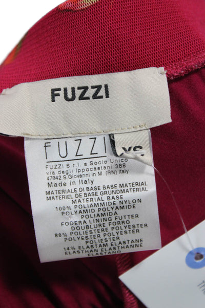 Fuzzi Women Maxi Floral Skirt Red Pull On Long Size XS