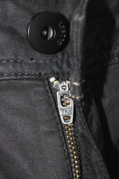 DL1961 Unisex Adults Skinny Black Biker Low Rise Jeans Size 26