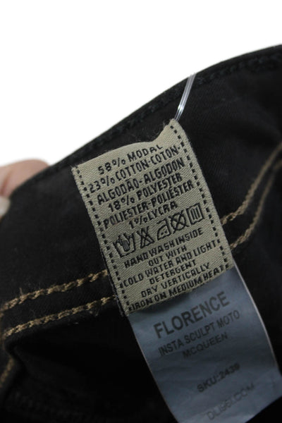 DL1961 Unisex Adults Skinny Black Biker Low Rise Jeans Size 26