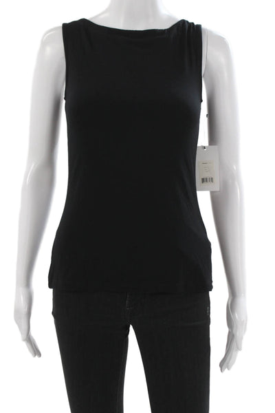 Bailey 44 Women Black Rayon Blend Boat Neck Sleeveless Basic Tank Size S