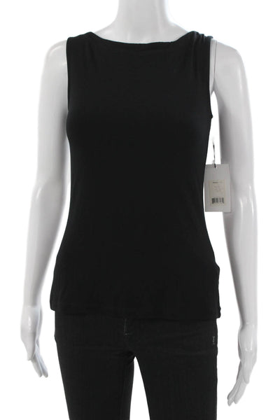 Bailey 44 Women Black Rayon Blend Boat Neck Sleeveless Basic Tank Size S