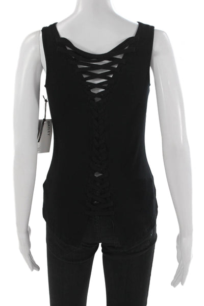 Bailey 44 Women Black Rayon Blend Boat Neck Sleeveless Basic Tank Size S