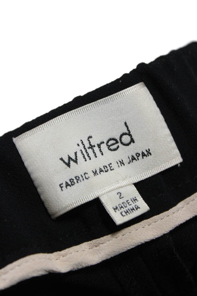 Wilfred Women Cropped Pants Black Pull On Polyester Solid Size 2