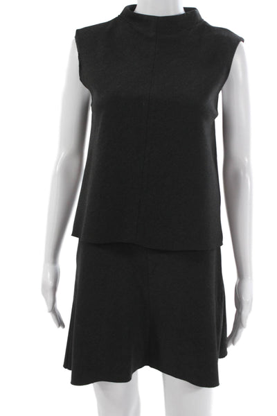 Zara Trafaluc Womens Mock Neck Tank Top A Line Skirt Set Grey Size Small