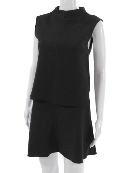 Zara Trafaluc Womens Mock Neck Tank Top A Line Skirt Set Grey Size Small