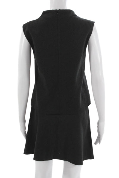 Zara Trafaluc Womens Mock Neck Tank Top A Line Skirt Set Grey Size Small