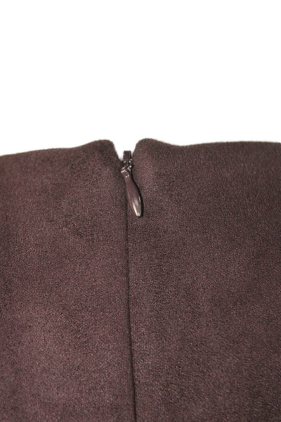 Zara Women Shift Dress Brown Round Neck Half Sleeve Zip Polyester Size S