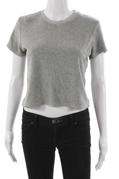 Perfect White Tee Women Basic Gray Cotton Blend Crew Neck T-Shirt Size S