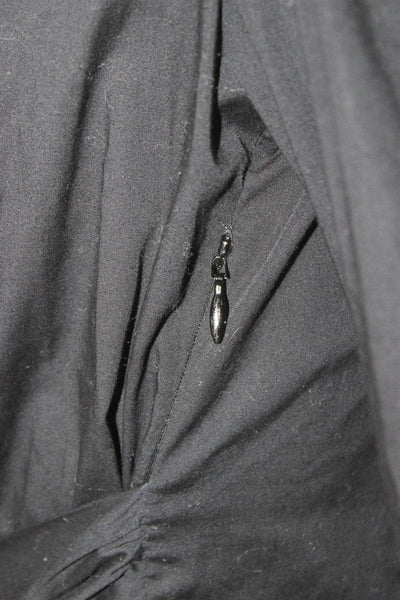Zara Womens Black V-Neck Tie Long Sleeve Viscose Basic Blouse Size XS