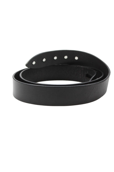 Isabel Marant Womens Medium Width Floral Trim Leather Belt Black Size Small