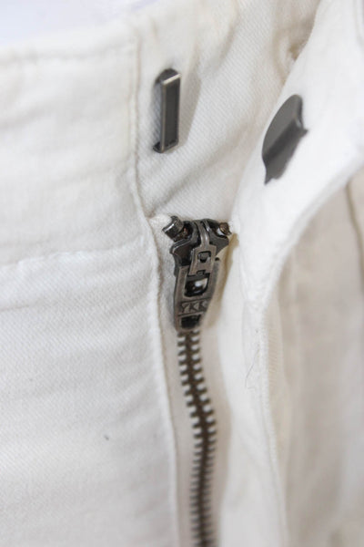 Nili Lotan Womens Cargo Pants White Cotton Hook & Eye 25in Inseam Size 00