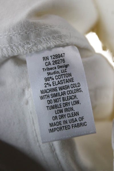 Nili Lotan Womens Cargo Pants White Cotton Hook & Eye 25in Inseam Size 00